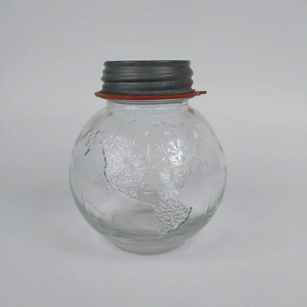 Rare Vintage World Map Embossed Globe‎ Ball Lid
